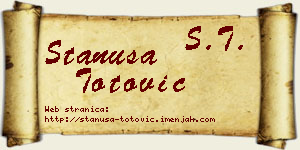Stanuša Totović vizit kartica